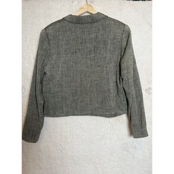 VINTAGE + ANN MAY Woven Silk Blazer Womens Sz 10 Quiet Luxury Old Money Career - Picture 3 of 8